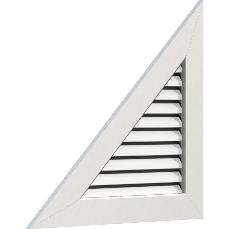 Ekena Millwork PVC Right Triangle Left Side Gable Vent with Flat Trim